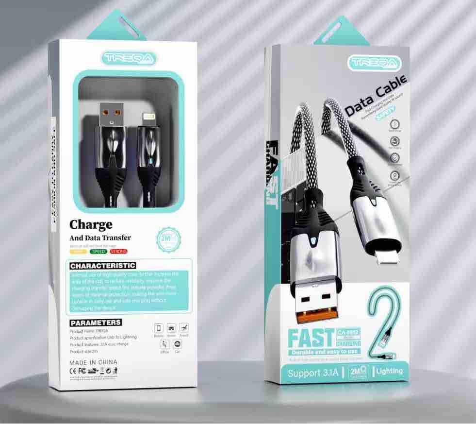 Pleteni USB-A na Lightning kabel 2m, podrška za brzo punjenje