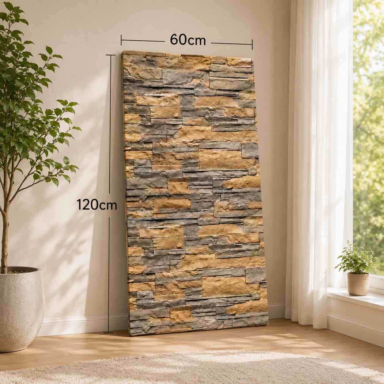 Samoljepljiva zidna tapeta panel 60 x 120 cm — kamen uzorak
