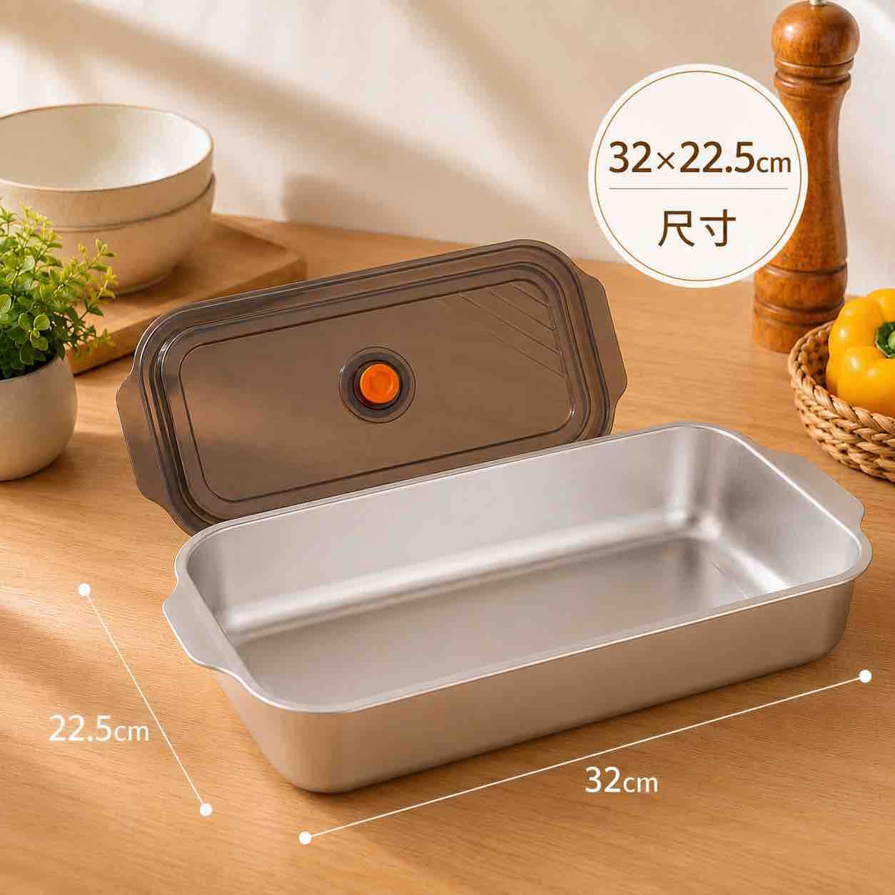 Rektangularna posuda za čuvanje hrane 32 x 22.5 cm sa poklopcem