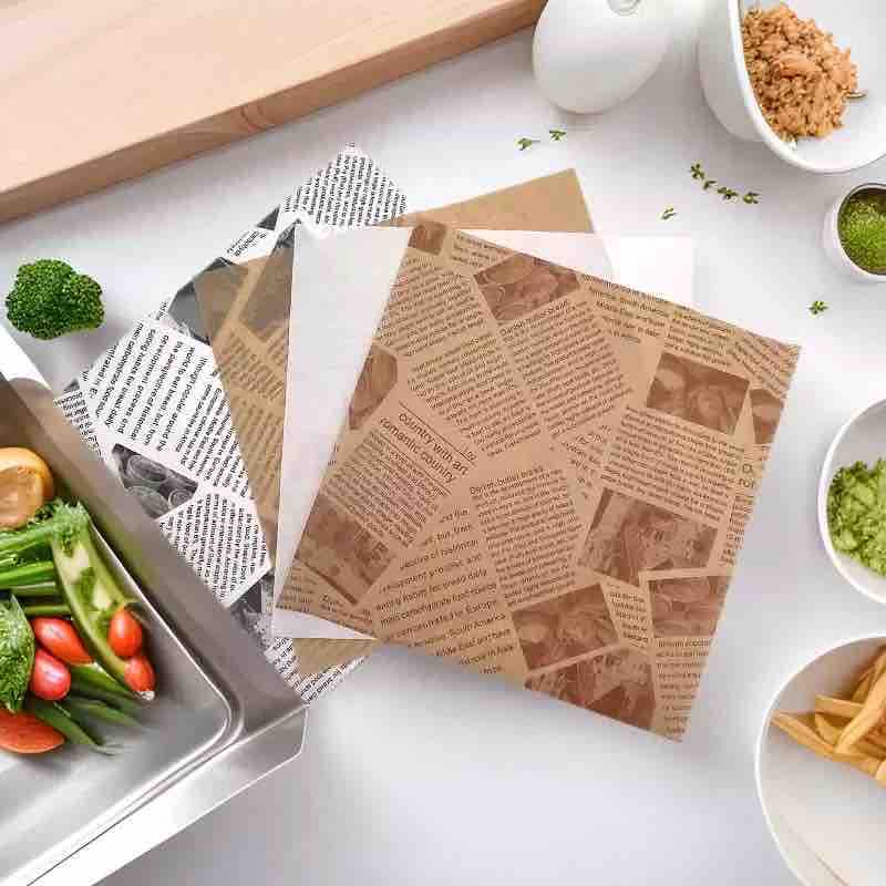 Papir za pakovanje hamburgera i tacni 30x30 cm — 50 listova