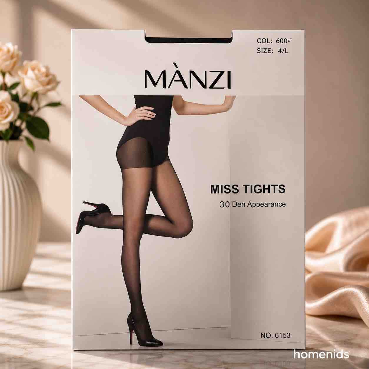 Ženske čarape / hulahopke 30 DEN, paket 6 pari (crne, veličina 4/L)