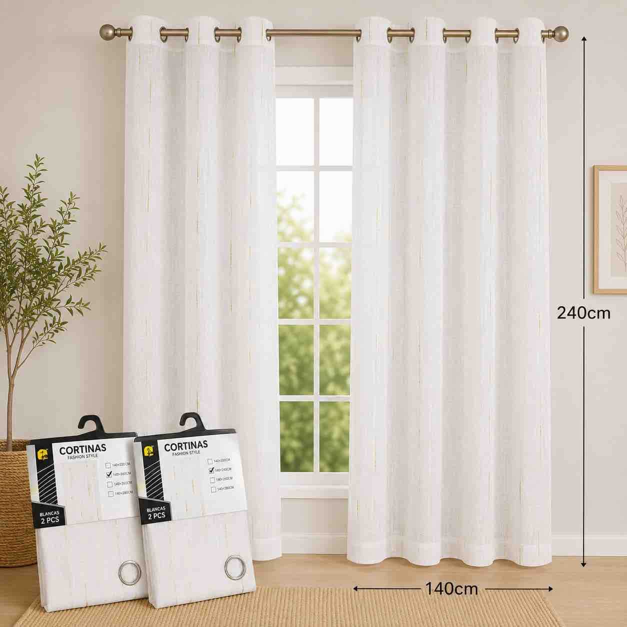 Lagane prozirne zavjese s ringovima 140x240 cm (2 kom)