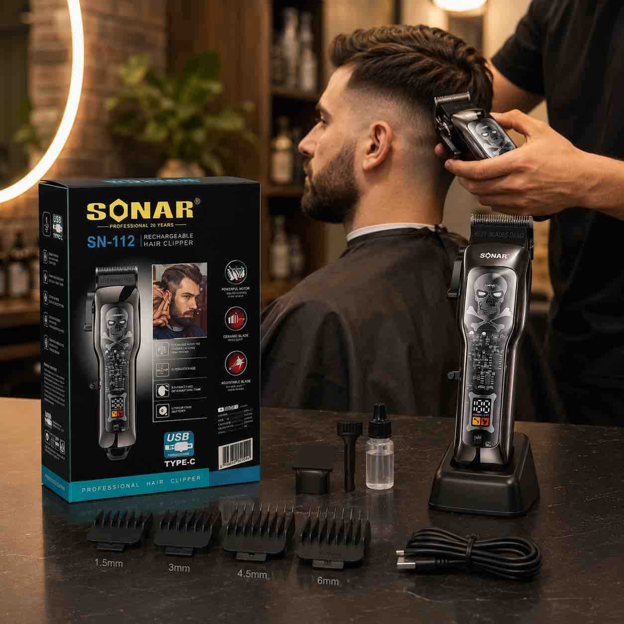 Bežična mašinica za šišanje SONAR SN-112 sa USB-C i nastavcima