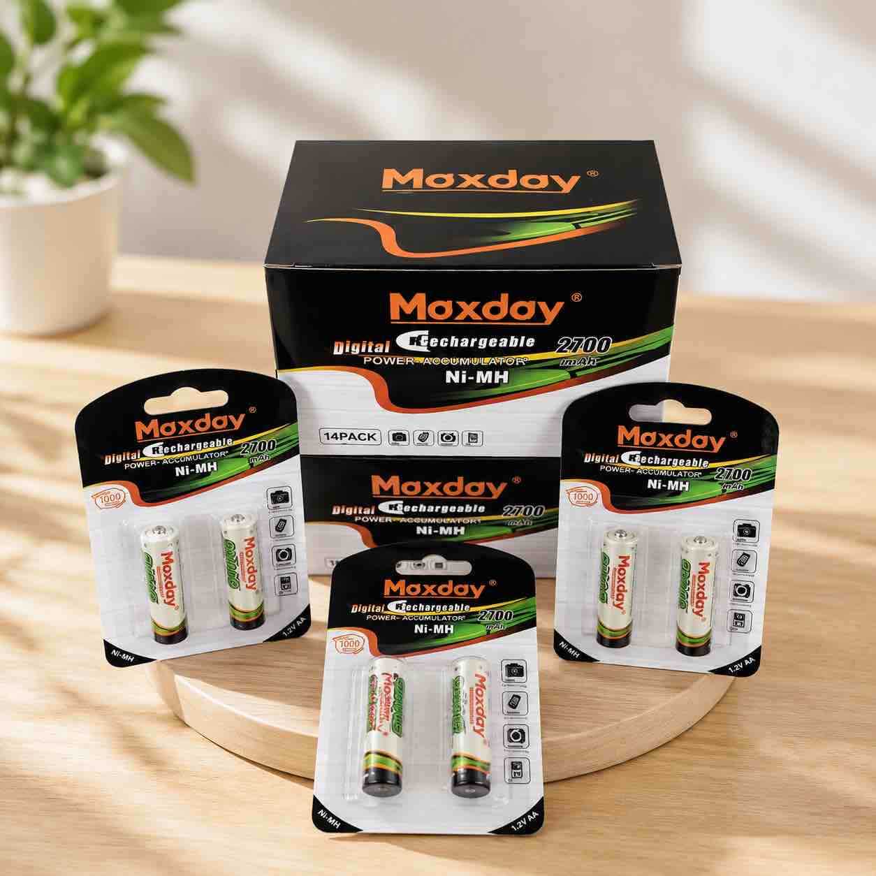 Moxday Ni‑MH punjive AAA baterije, blister 2 kom