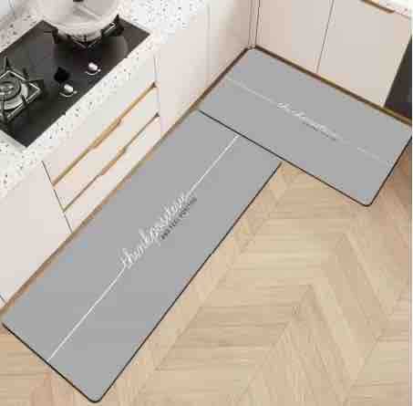 Set kuhinjskih podnih prostirki 2/1 (40x60 + 40x120 cm) - sivi
