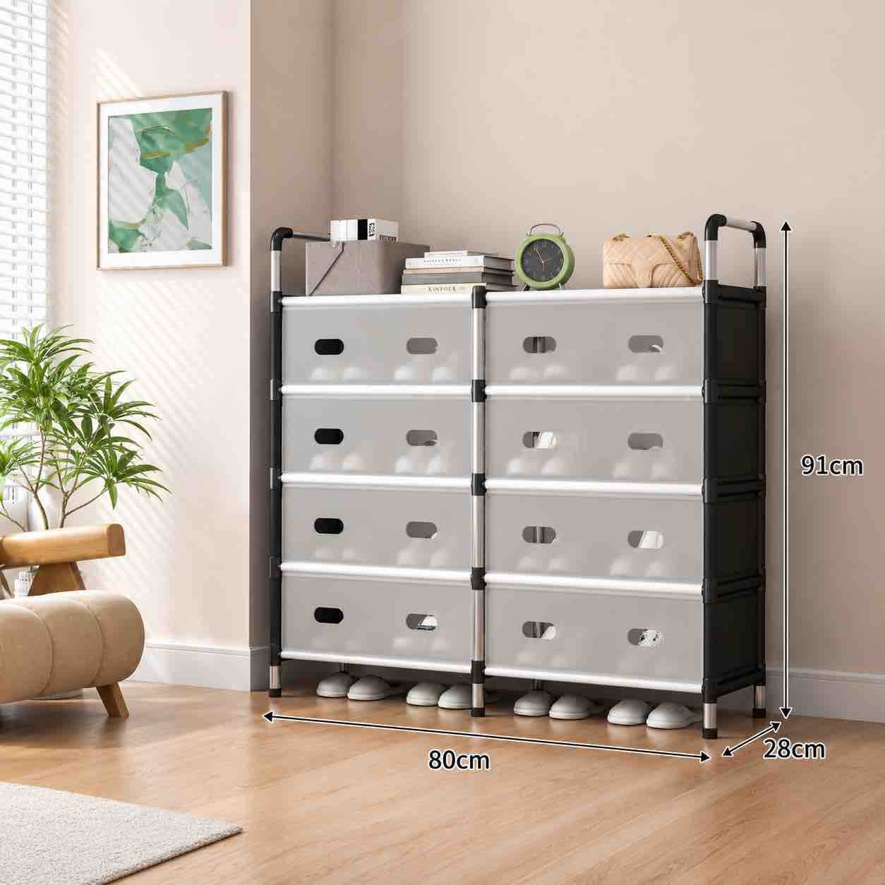 Dvostruki 5-nivoi organizator za obuću 80×28×91 cm