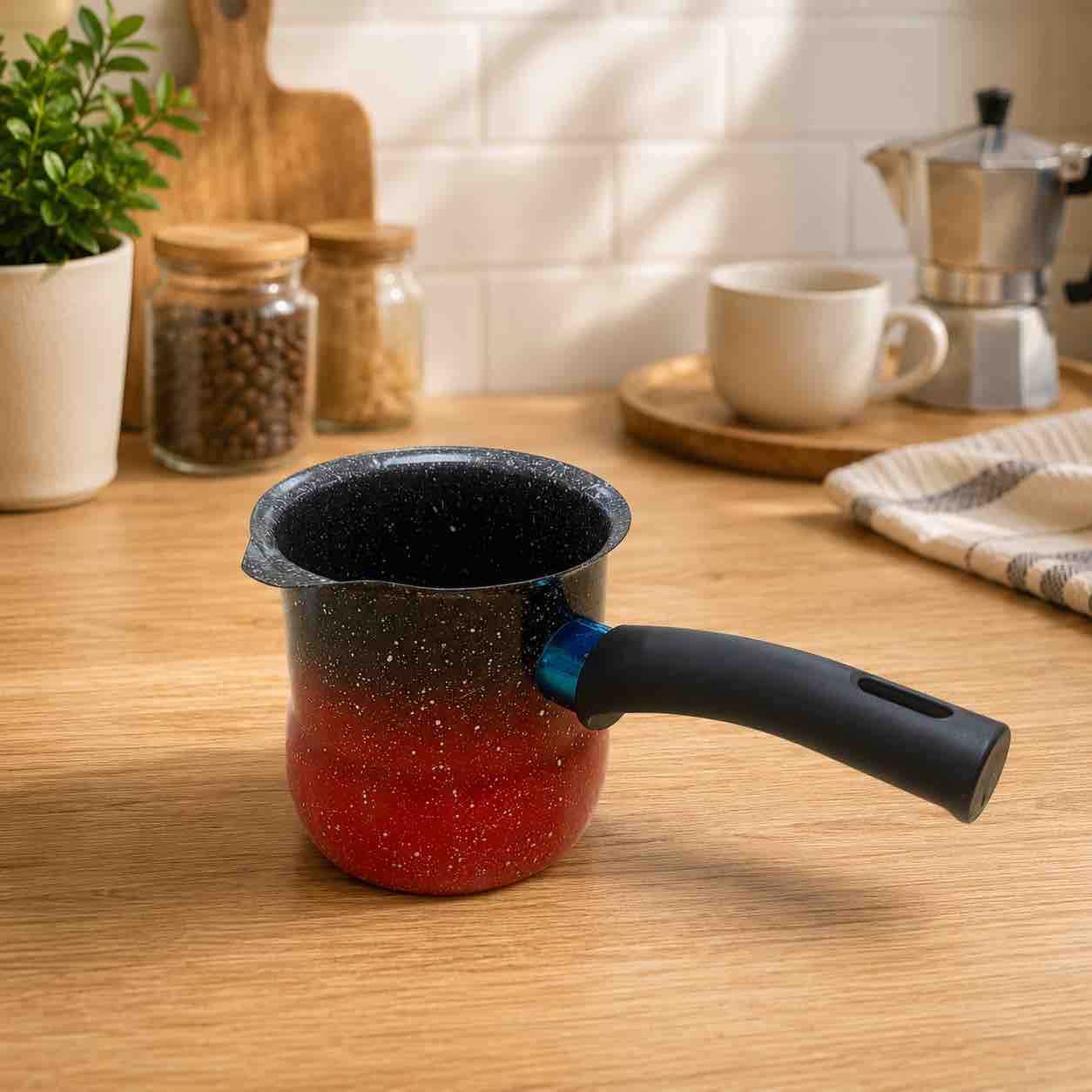 Džezva za kafu 9,5 cm s dugom drškom, kuhinjska lončica za kafu