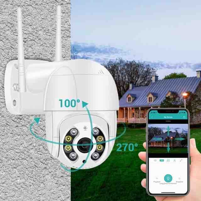 Vanjska WiFi PTZ sigurnosna kamera 8MP (4K) — bijela, iCSEE