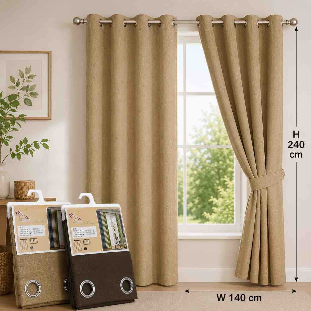 Zavjesa panel sa ringlama 140x240 cm – jednobojna
