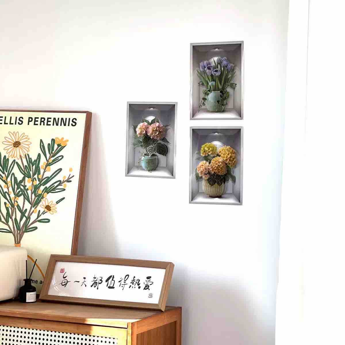 3D samoljepljive zidne naljepnice - set 3 slike (18x25 cm)