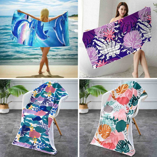 Pamučni plažni peškir 60x120 cm — šareni uzorci (assorted)