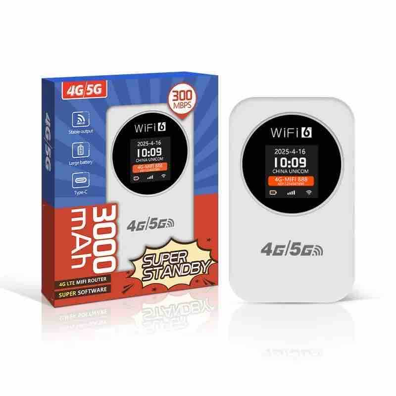 Prijenosni 4G/5G MiFi ruter sa ekranom i baterijom (3000 mAh)