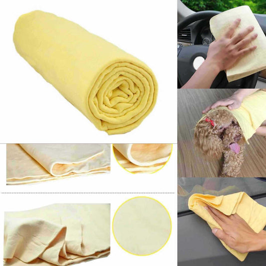 Chamois sušaća krpa za auto i kuću 43×32 cm — paket 12 kom