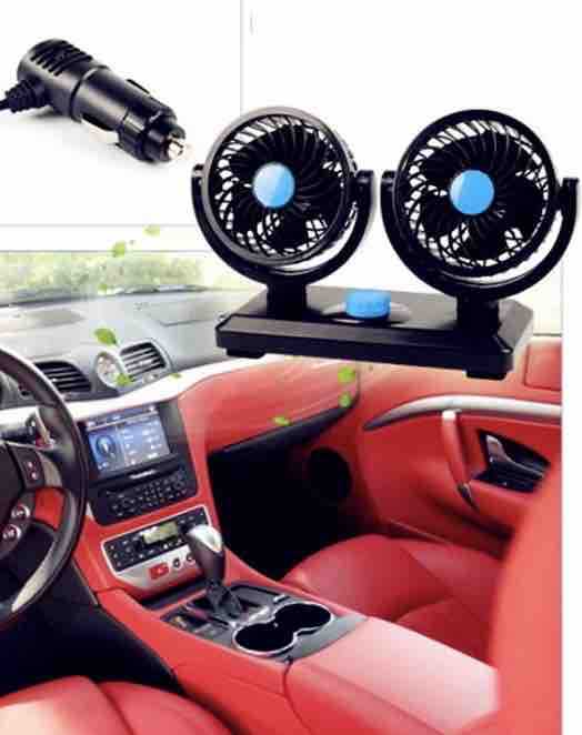 Dvostruki auto ventilator za upaljač (podesivi glave)