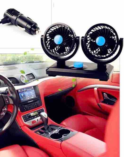 Dvostruki auto ventilator za upaljač (podesivi glave)