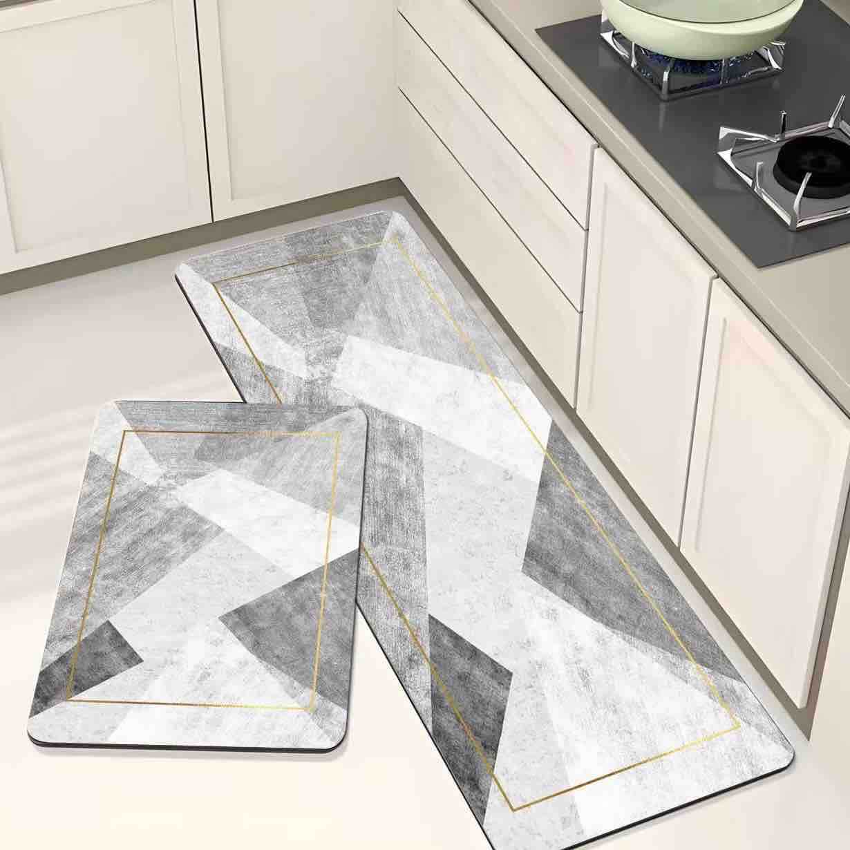 Set kuhinjskih prostirki 2/1 (40x60 cm + 40x120 cm) – geometrijski dezen