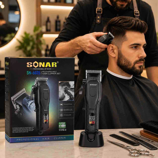 Bežična mašinica za šišanje SONAR SN-6035 s LCD ekranom i Type-C punjenjem