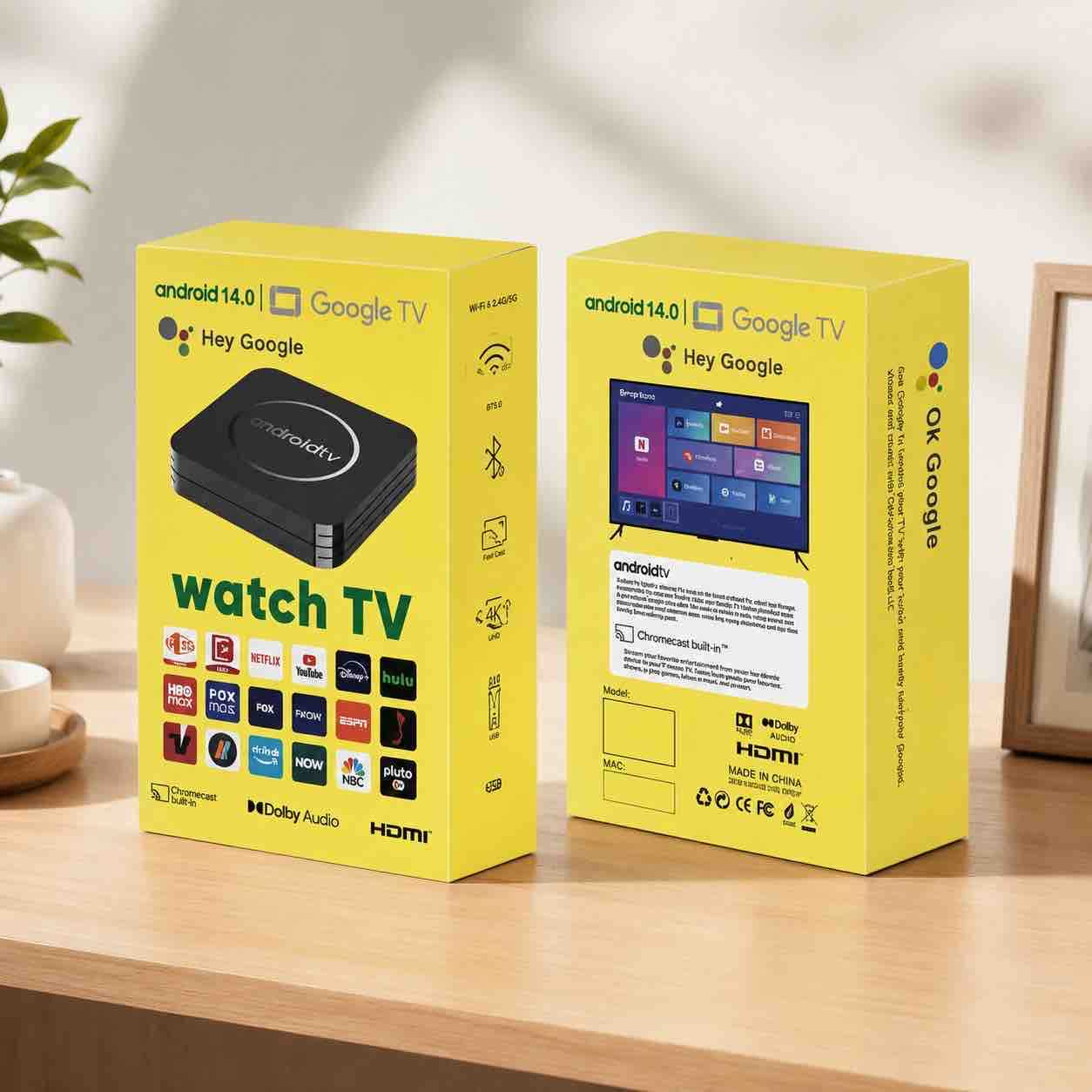 Android TV box 8GB RAM + 128GB ROM — Google TV (Android 14)