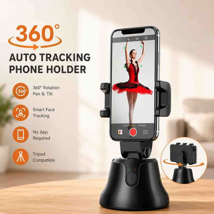 Automatski 360° pan‑tilt držač za mobitel sa praćenjem lica