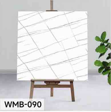 Samoljepljiva zidna pločica / tapeta 60x60 cm, bijela s tanka siva linija