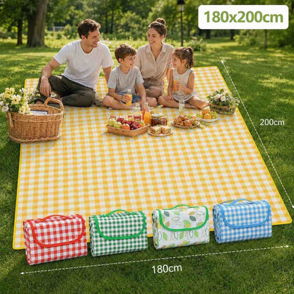 Sklopiva vodootporna piknik podloga 150x200 cm, karo dezen