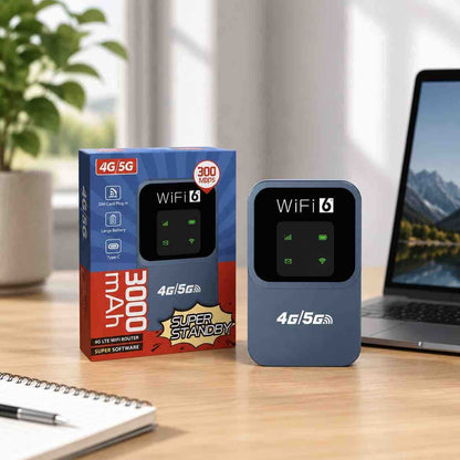 Prijenosni 4G/5G MiFi ruter sa ekranom i baterijom (3000 mAh)