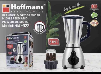 Stakleni/nerđajući blender 2L sa suhim mlinom (2 u 1), 800W