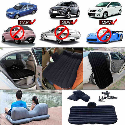 Naduvavanje auto dušeka za zadnje sjedište (crni) 70x135 cm