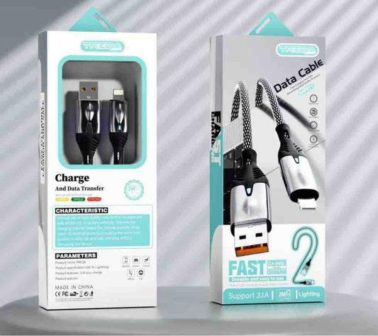 Pleteni USB-A na Lightning kabel 2m, podrška za brzo punjenje