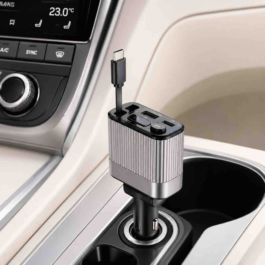 Auto punjač i FM transmitter sa ugrađenim USB-C kabelom i Bluetooth pozivima