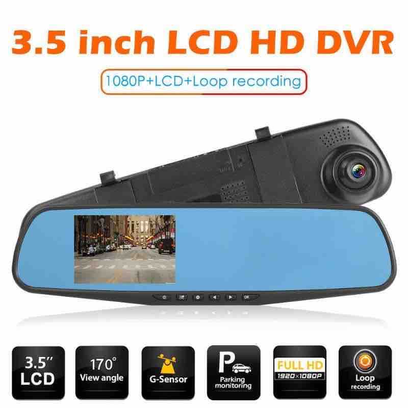 Retrovizor sa ugrađenom DVR kamerom 3.5" LCD, 1080P, 170°