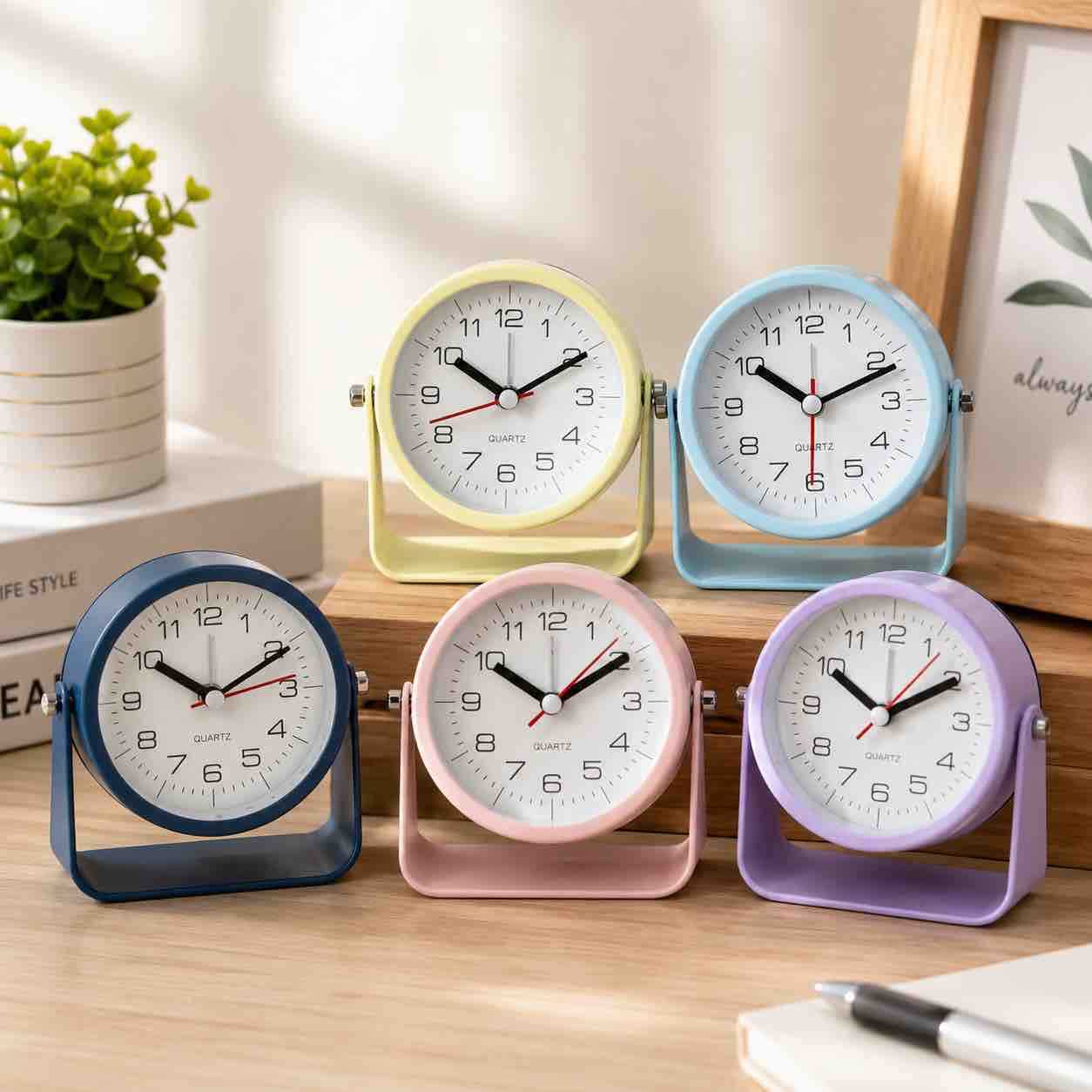 Mali stoni alarm sat s metalnim stalkom