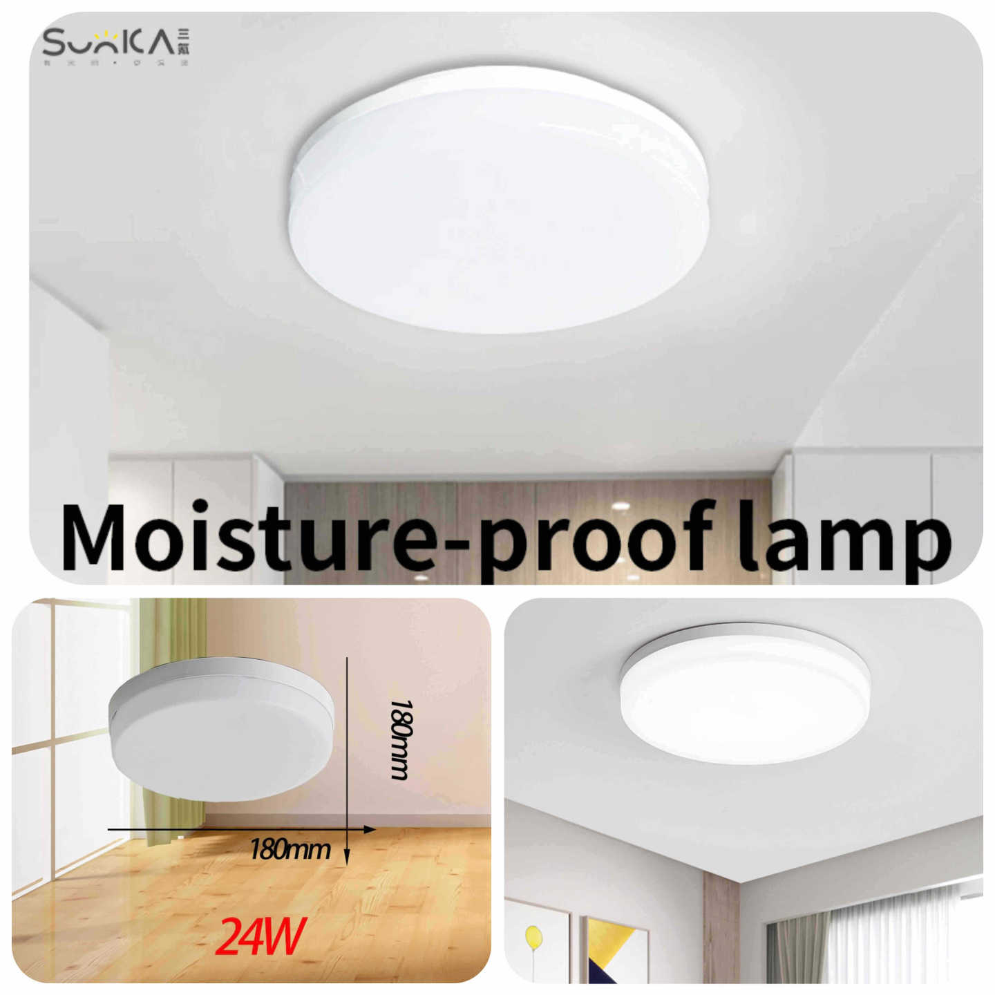 Okretna okrugla stropna LED lampa 24W, površinska montaža (Ø180mm)