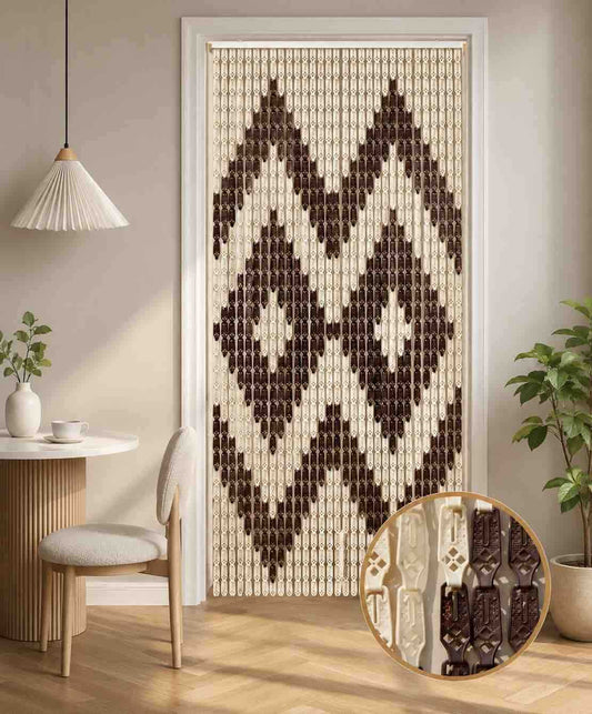 Dekorativna PVC zavjesa za vrata 120x200 cm — bež/smeđa uzorak