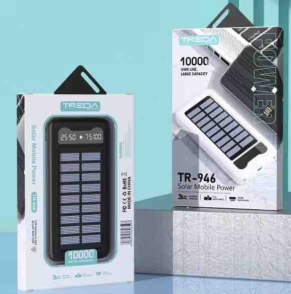 Solarni power bank 10000 mAh TR-946 — prijenosna baterija sa solarnom pločom