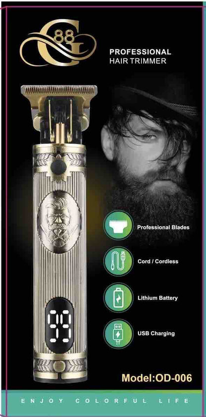 Beard & Hair trimer sa T-ostricom i LED prikazom, USB punjenje