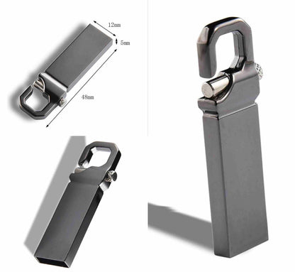 Metalni USB stick 2GB sa karabinom – kompaktni ključring