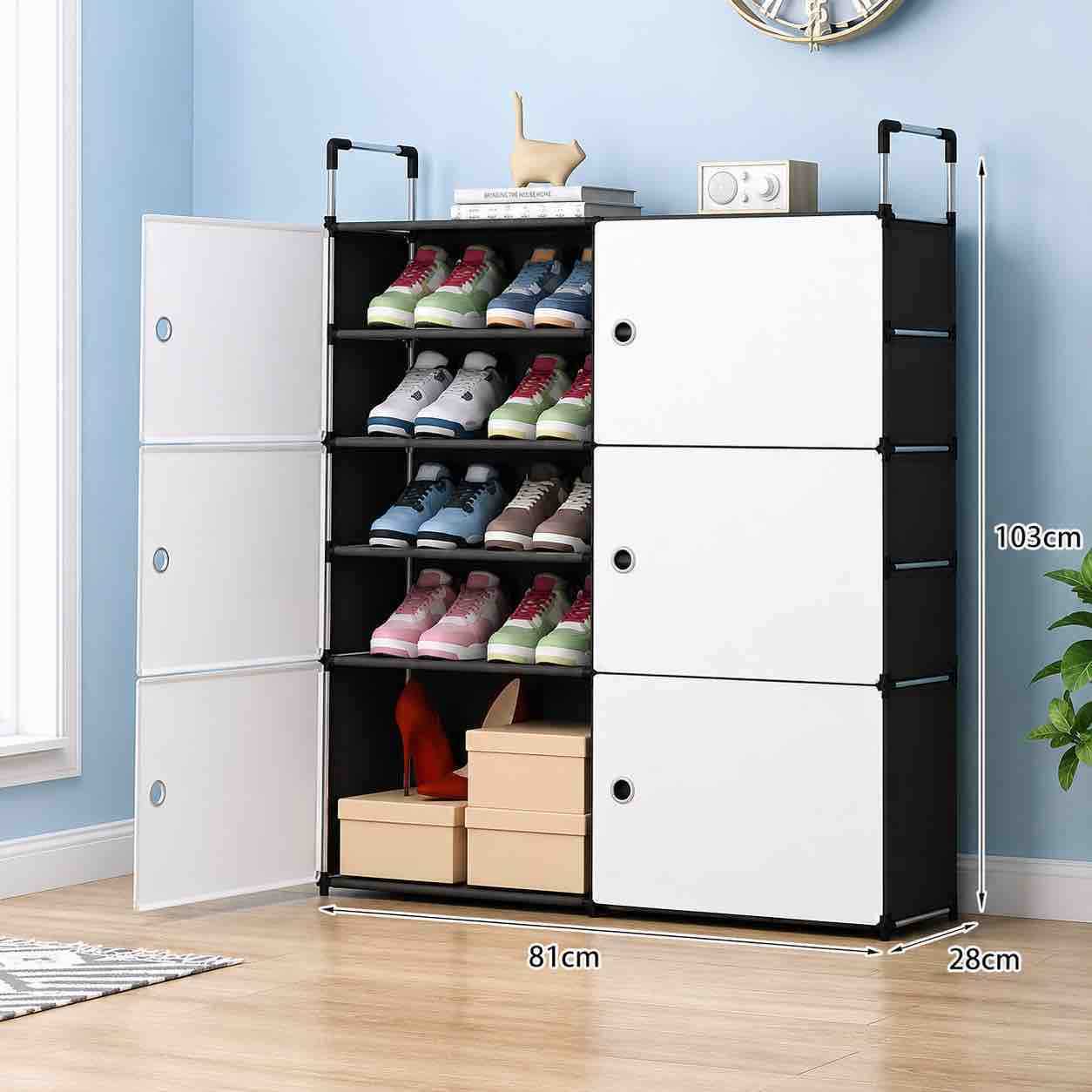 Modularni ormarić za cipele, 6 vrata (kompaktni)