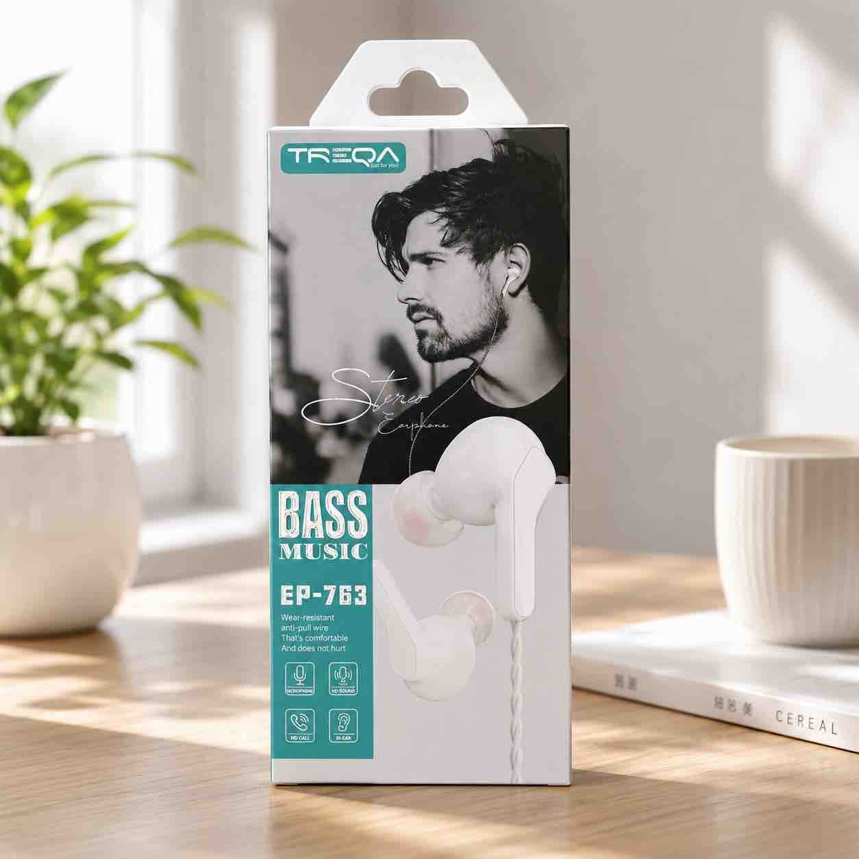 Žične in-ear slušalice EP-763 sa mikrofonom (bijele)