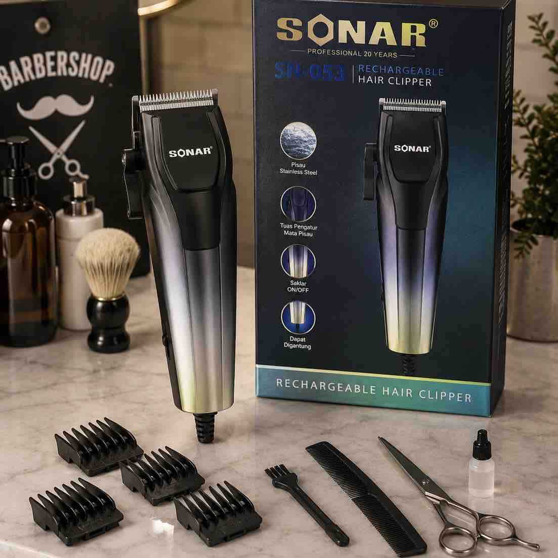 SONAR električna mašinica za šišanje (rechargeable) s nastavcima