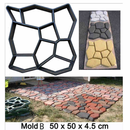 Plastični kalup za popločavanje 50×50×4.5 cm — praktični oblik prirodnog kamena