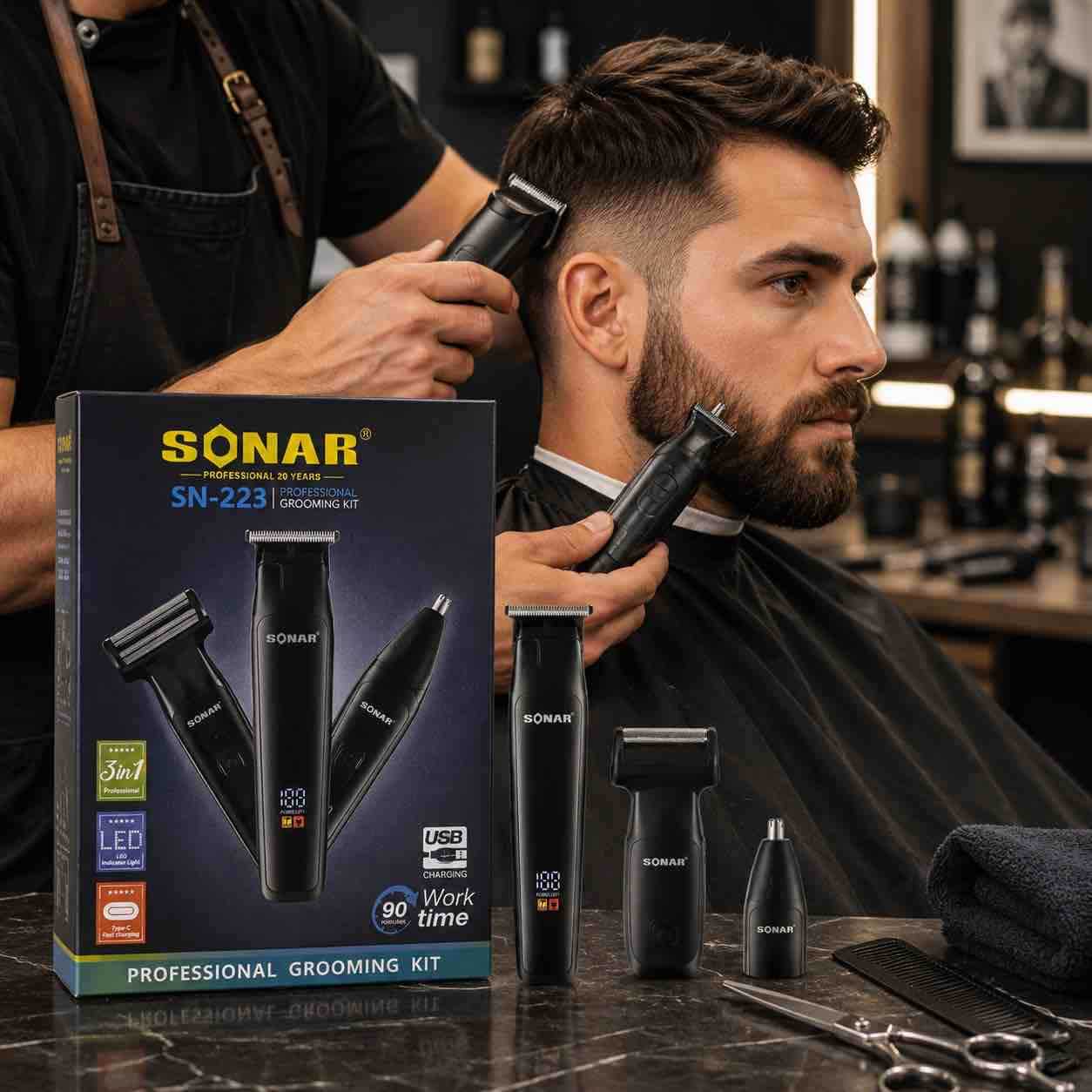 3u1 muški grooming set za šišanje i održavanje brade