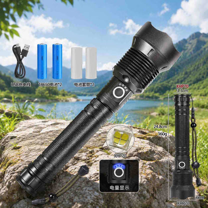 Punjiva taktička LED lampa (USB, 18650)