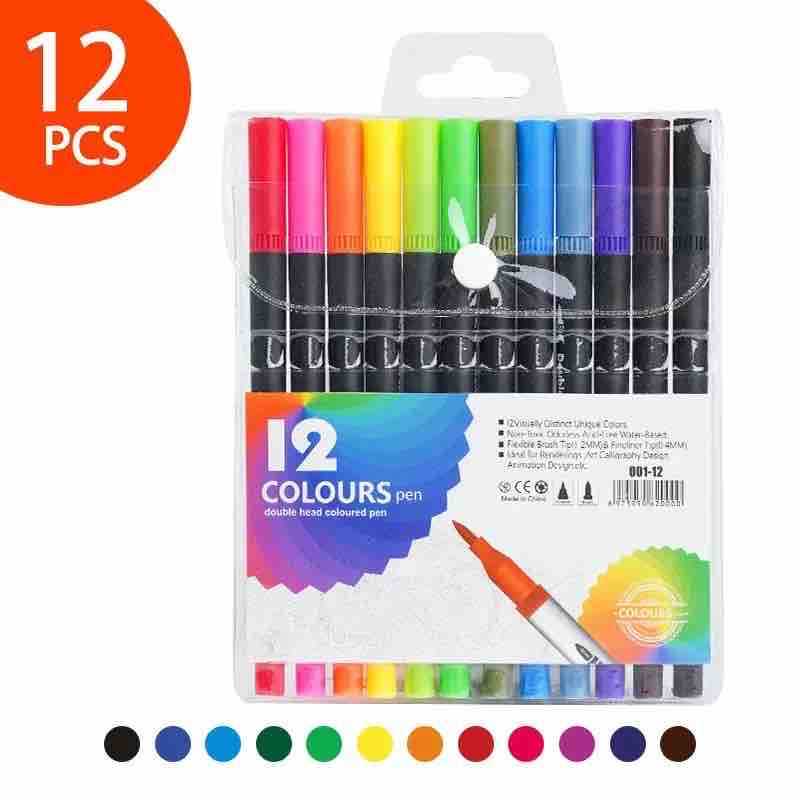 Set dvosmjernih flomastera 12 boja u pakovanju