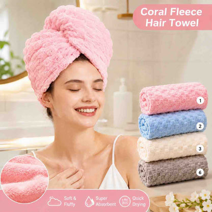 Mekana turban kapa za sušenje kose (coral fleece)
