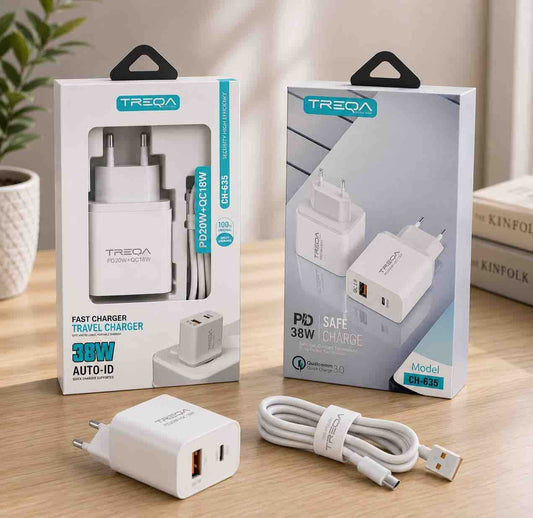 Zidni punjač 38W (PD + QC) s USB-C kabelom