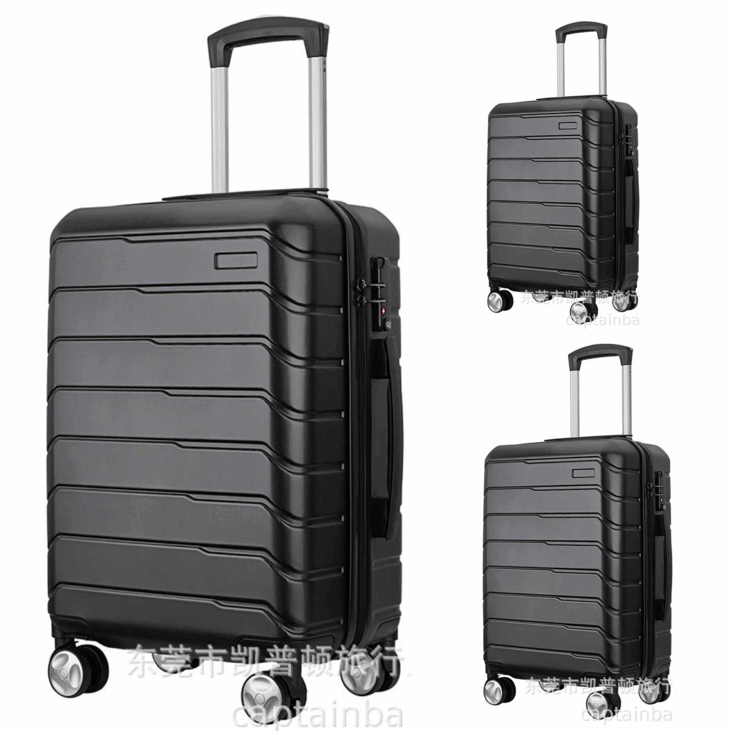 Set 3 komada tvrdi koferi 19" / 23" / 27" – crni