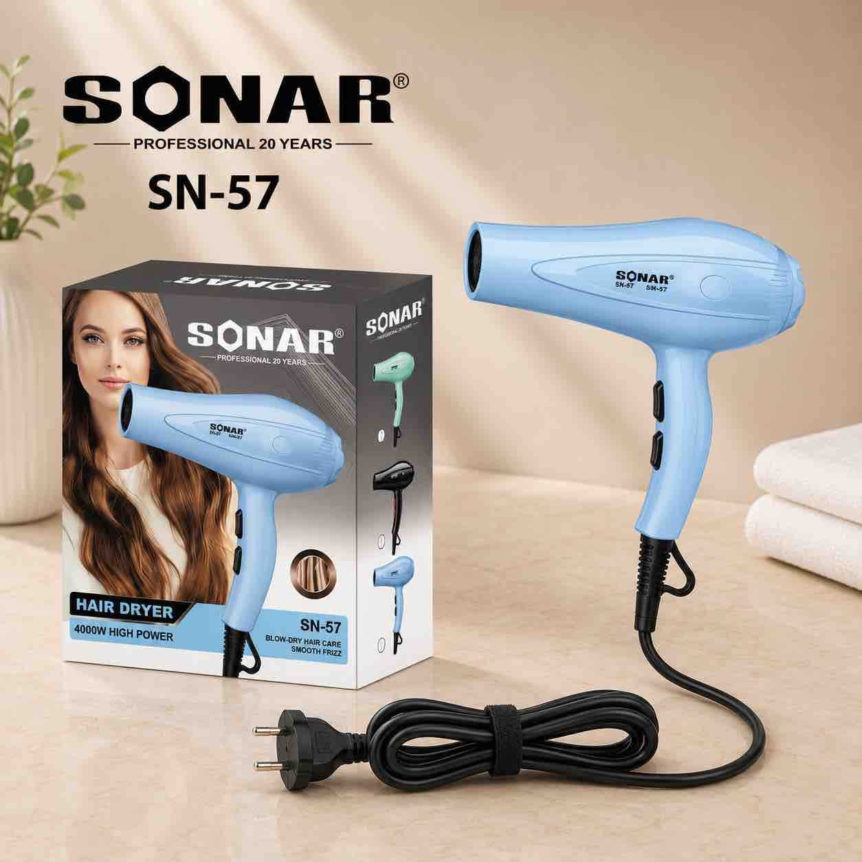Fen za kosu SONAR SN-57, kompaktni sušilo (plavi)