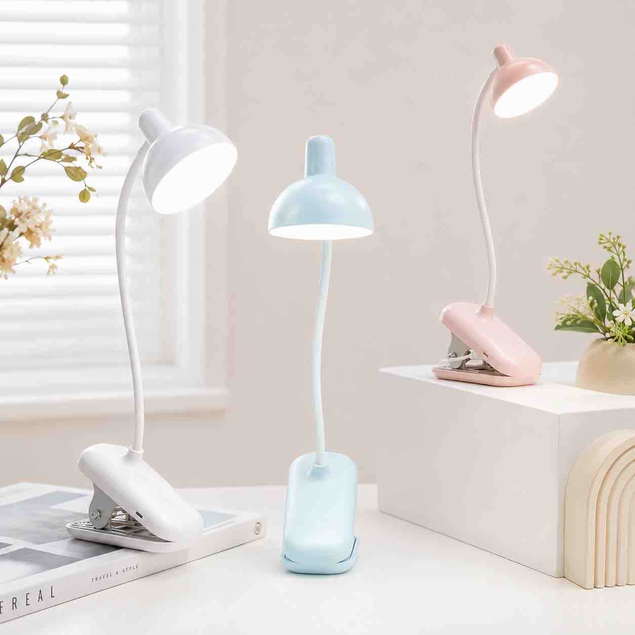 Mini stolna klipsna lampa s fleksibilnim vratom i 3 nivoa osvjetljenja