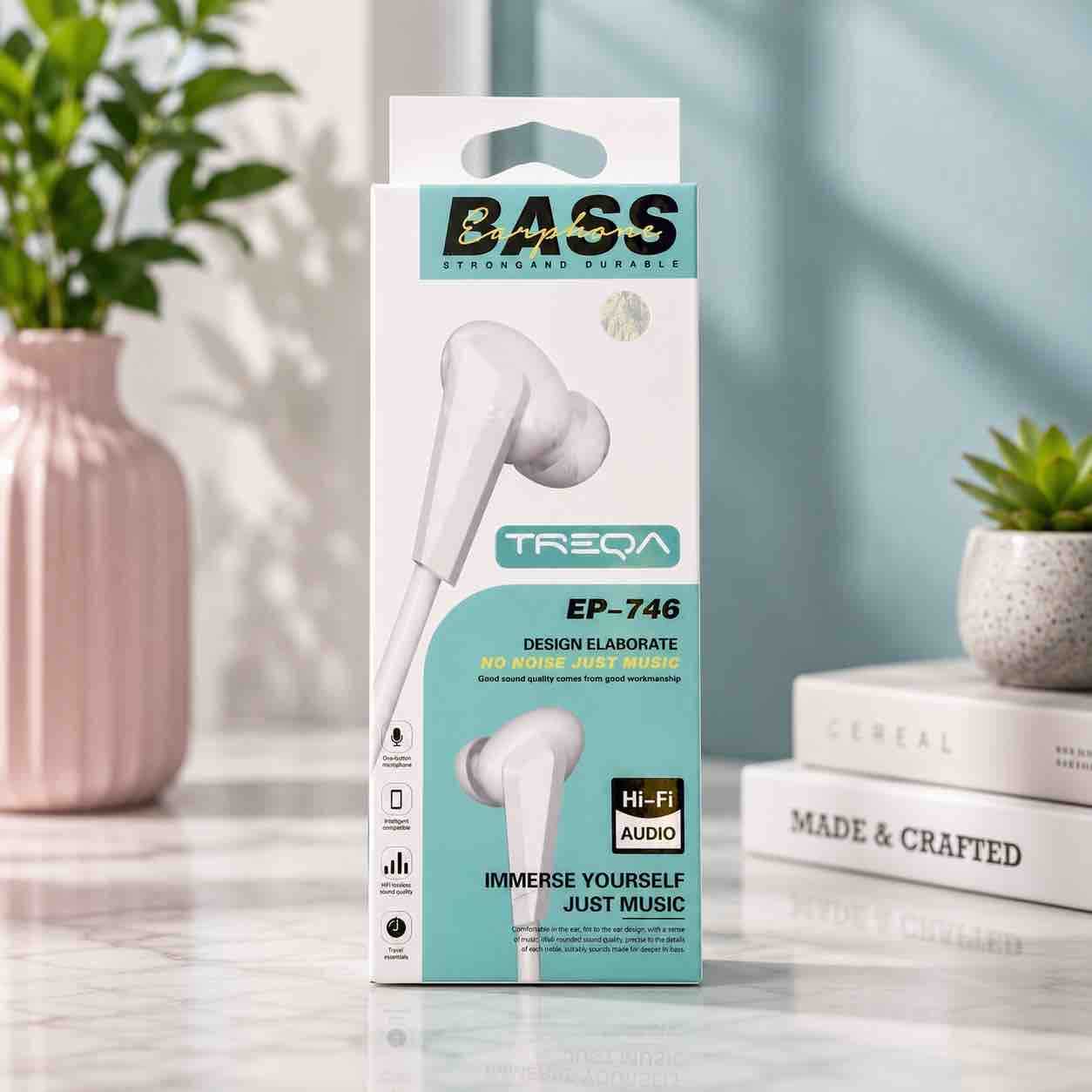 Žične in-ear slušalice s mikrofonom, bijele